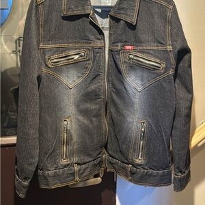 MXM Blue Jean Jacket with Distressed Vintage Look
